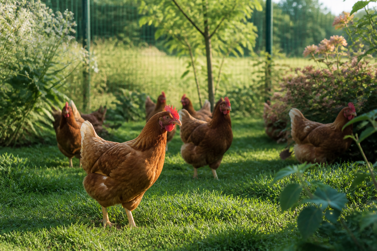 Poules pondeuses au jardin — vigilance grippe aviaire sans confinement généralisé