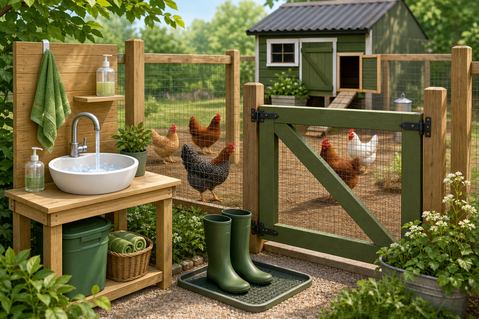 Poule pondeuse au jardin — oiseau, donc dinosaure
